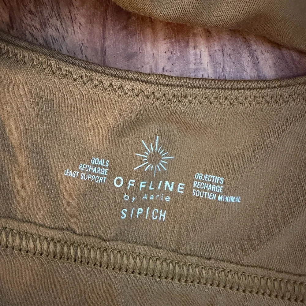 OFFLINE By Aerie Real Me Cap Sleeve Sports Bra - Size L - Picture 2 of 2